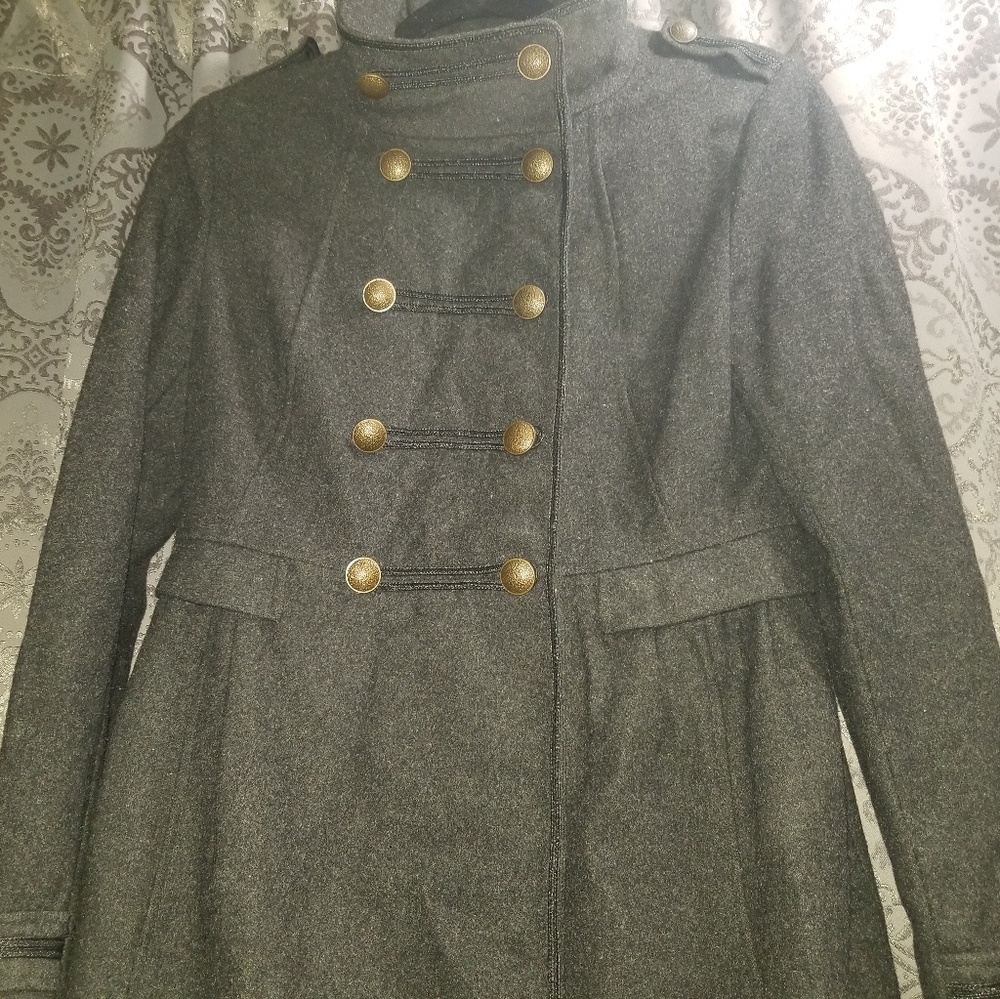 H&M WMN Military Double Breasted Pea Coat